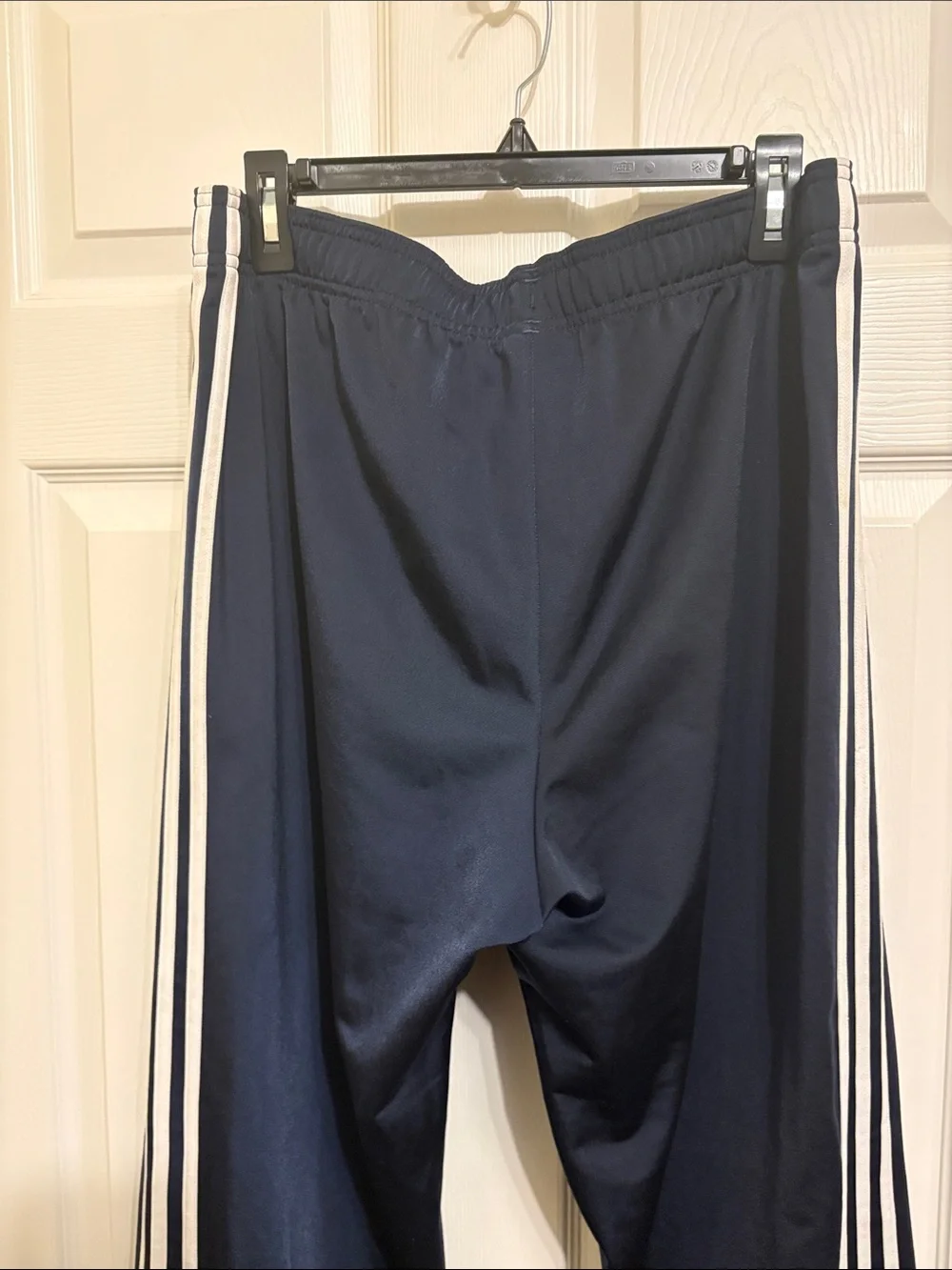 Adidas Navy Athletic Track Pants with 3 Stripes